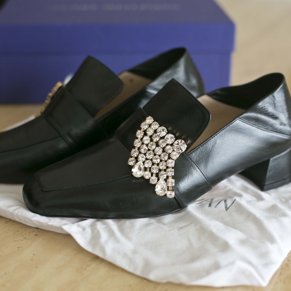 Stuart Weitzman Irises Embellished loafers | Black